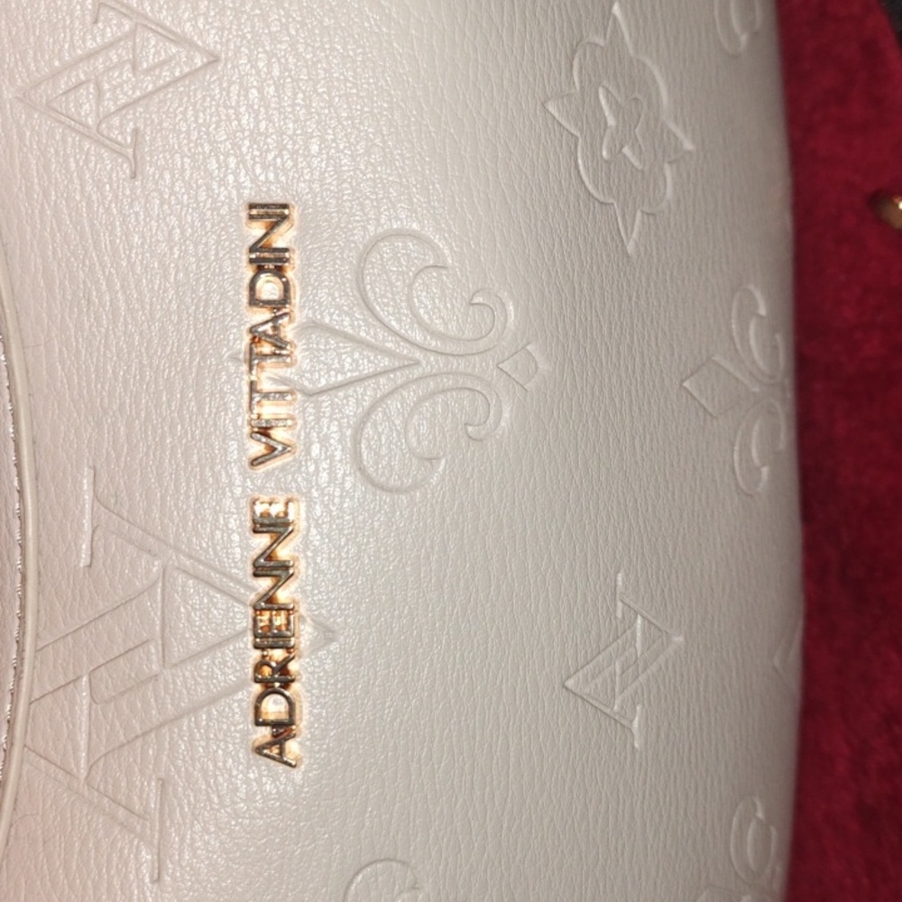 Adrienne Vittadini NWT taupe vegan leather shoulder/crossbody bag $190 retail - Picture 2 of 16